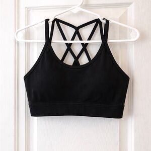 Hard Tail Black Crisscross Back Sports Bra